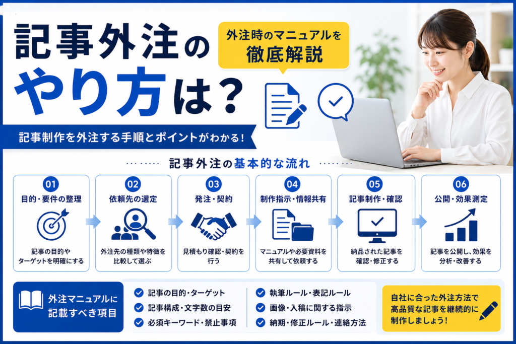 記事外注のやり方は？外注時のマニュアルを徹底解説